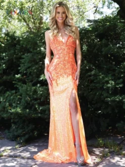 Colors Dress 2920 Sequin High Slit Prom Gown -Outlet Prom Dresses Store S23 CD 2920 05 529x705