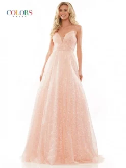 Colors Dress 2929 Sequin A-Line Prom Gown 8 Colors Dress 2929 Sequin A-Line Prom Gown -Outlet Prom Dresses Store S23 CD 2929 03 529x705