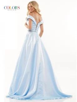Colors Dress 2938 Off Shoulder Gown With Pockets -Outlet Prom Dresses Store S23 CD 2938 02 529x705
