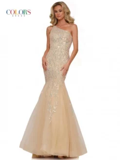 Colors Dress 2940 One Shoulder Sequin Mermaid Gown -Outlet Prom Dresses Store S23 CD 2940 04 529x705