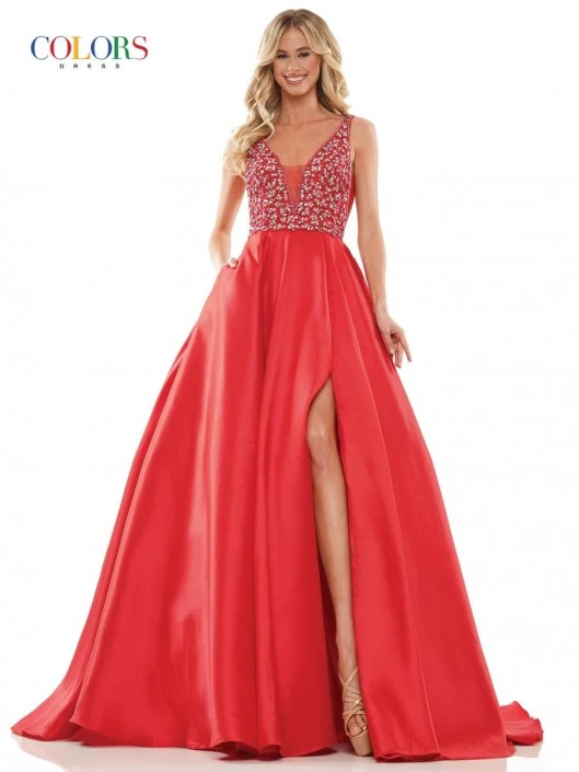 Colors Dress 2966 A-Line Prom Gown With Pockets 6 Colors Dress 2966 A-Line Prom Gown With Pockets - Image 4