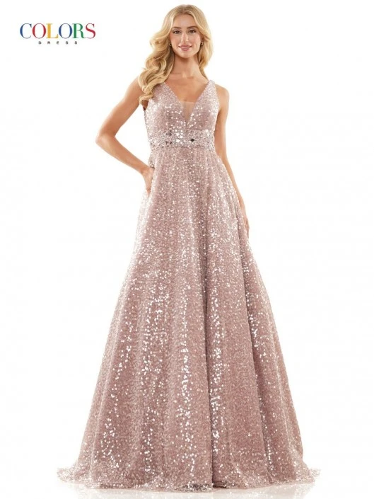 Colors Dress 2967 Sequin A-Line Prom Gown 5 Colors Dress 2967 Sequin A-Line Prom Gown - Image 3