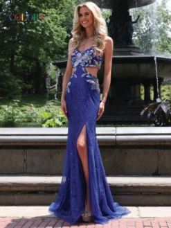 Colors Dress 2972 Floral Sequin Cut Out Prom Gown 9 Colors Dress 2972 Floral Sequin Cut Out Prom Gown -Outlet Prom Dresses Store S23 CD 2972 04 529x705