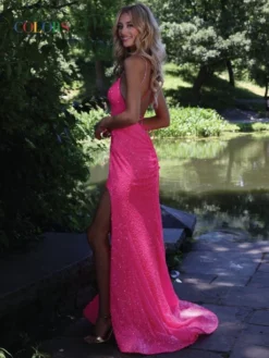 Colors Dress 2975 Sequin High Slit Prom Gown 11 Colors Dress 2975 Sequin High Slit Prom Gown -Outlet Prom Dresses Store S23 CD 2975 05 529x705