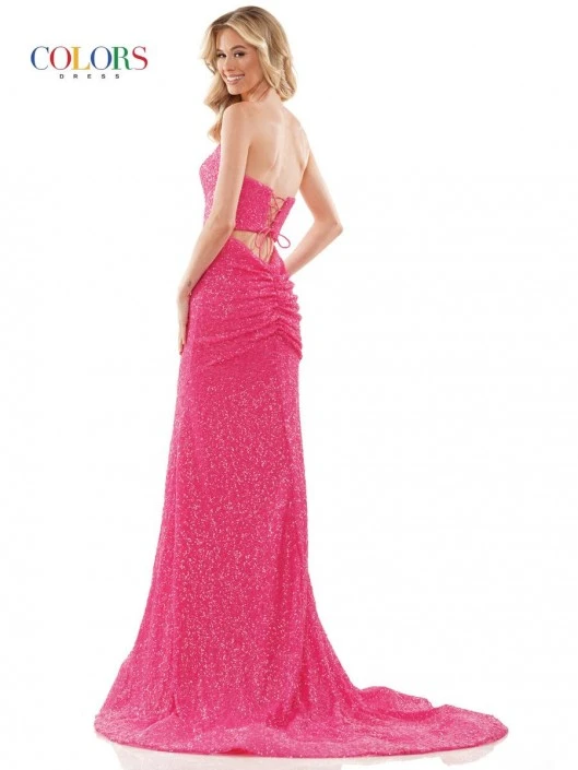 Colors Dress 2977 Sequin Inverted V Neck Gown 4 Colors Dress 2977 Sequin Inverted V Neck Gown - Image 2