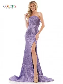 Colors Dress 2977 Sequin Inverted V Neck Gown 10 Colors Dress 2977 Sequin Inverted V Neck Gown -Outlet Prom Dresses Store S23 CD 2977 04 529x705