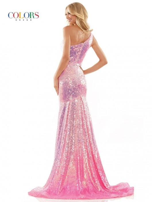 Colors Dress 2984 One Shoulder Sequin Prom Gown 4 Colors Dress 2984 One Shoulder Sequin Prom Gown - Image 2