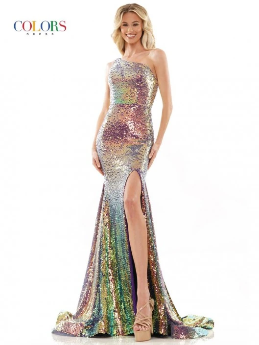 Colors Dress 2984 One Shoulder Sequin Prom Gown 5 Colors Dress 2984 One Shoulder Sequin Prom Gown - Image 3
