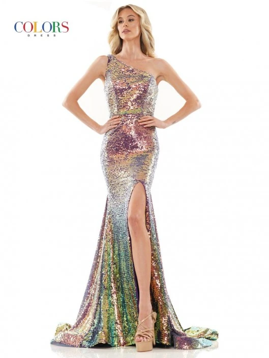 Colors Dress 2984 One Shoulder Sequin Prom Gown 6 Colors Dress 2984 One Shoulder Sequin Prom Gown - Image 4