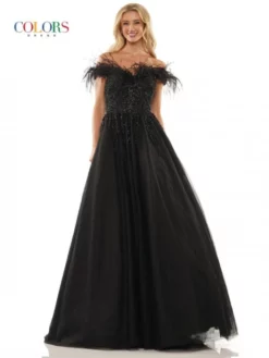 Colors Dress 2992 Feather Off Shoulder Ball Gown 9 Colors Dress 2992 Feather Off Shoulder Ball Gown -Outlet Prom Dresses Store S23 CD 2992 03 529x705