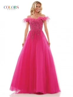 Colors Dress 2992 Feather Off Shoulder Ball Gown 10 Colors Dress 2992 Feather Off Shoulder Ball Gown -Outlet Prom Dresses Store S23 CD 2992 04 529x705