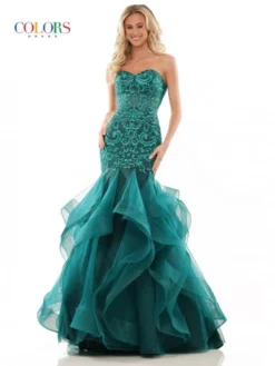 Colors Dress 2998 Ruffle Skirt Mermaid Gown 10 Colors Dress 2998 Ruffle Skirt Mermaid Gown -Outlet Prom Dresses Store S23 CD 2998 04 529x705