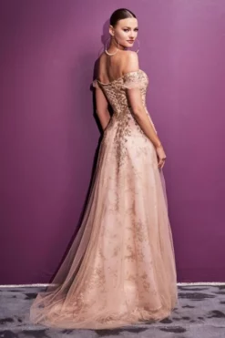 Ladivine Prom Ladivine C73 Shimmering Sheer Off Shoulder Gown 6 Ladivine Prom Ladivine C73 Shimmering Sheer Off Shoulder Gown -Outlet Prom Dresses Store S23 CD C73 02 470x705