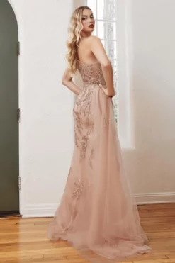 Ladivine Prom Ladivine CB098 Beaded Sheer One Shoulder Gown -Outlet Prom Dresses Store S23 CD CB098 03 470x705