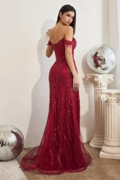 Ladivine Prom Ladivine CD0203 Off Shoulder Sequin Prom Dress 11 Ladivine Prom Ladivine CD0203 Off Shoulder Sequin Prom Dress -Outlet Prom Dresses Store S23 CD CD0203 05 470x705