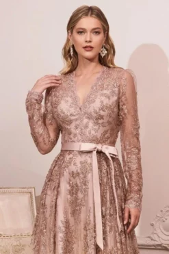 Ladivine Prom Ladivine CD233 Sparkling Sheer Long Sleeve Gown 9 Ladivine Prom Ladivine CD233 Sparkling Sheer Long Sleeve Gown -Outlet Prom Dresses Store S23 CD CD233 03 470x705