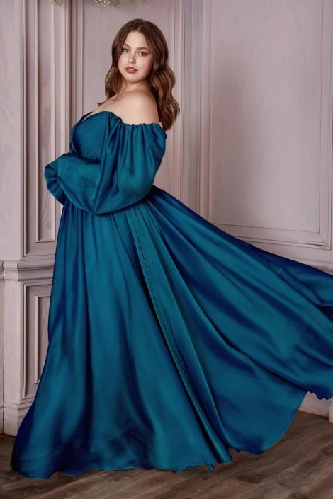 Ladivine Prom Ladivine CD243C Long Sleeve Plus Size Gown 4 Ladivine Prom Ladivine CD243C Long Sleeve Plus Size Gown - Image 2