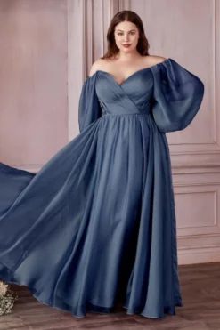 Ladivine Prom Ladivine CD243C Long Sleeve Plus Size Gown 9 Ladivine Prom Ladivine CD243C Long Sleeve Plus Size Gown -Outlet Prom Dresses Store S23 CD CD243C 03 470x705
