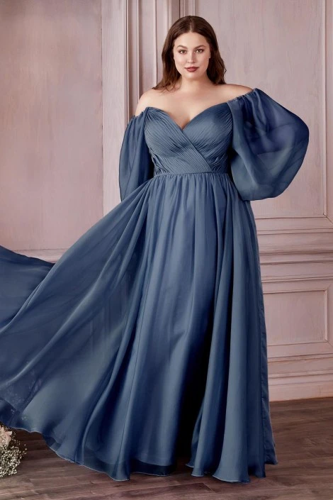 Ladivine Prom Ladivine CD243C Long Sleeve Plus Size Gown 5 Ladivine Prom Ladivine CD243C Long Sleeve Plus Size Gown - Image 3