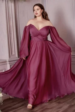 Ladivine Prom Ladivine CD243C Long Sleeve Plus Size Gown 10 Ladivine Prom Ladivine CD243C Long Sleeve Plus Size Gown -Outlet Prom Dresses Store S23 CD CD243C 04 470x705