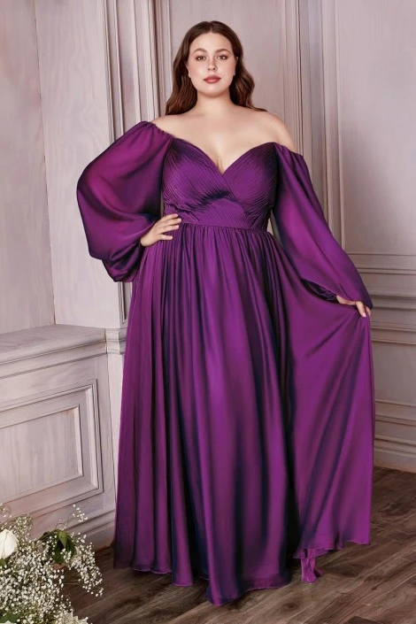 Ladivine Prom Ladivine CD243C Long Sleeve Plus Size Gown 7 Ladivine Prom Ladivine CD243C Long Sleeve Plus Size Gown - Image 5