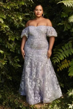 Ladivine Prom Ladivine CD959C Puff Sleeve Plus Size Gown 7 Ladivine Prom Ladivine CD959C Puff Sleeve Plus Size Gown -Outlet Prom Dresses Store S23 CD CD959C 02 470x705
