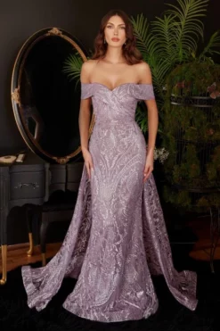 Ladivine Prom Ladivine J836 Off Shoulder Gown With Overskirt 8 Ladivine Prom Ladivine J836 Off Shoulder Gown With Overskirt -Outlet Prom Dresses Store S23 CD J836 02 470x705