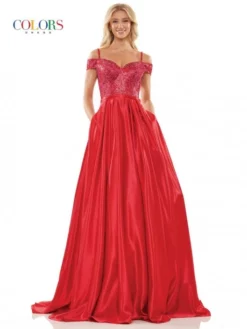 Glow By Colors Dress Glow By Colors G1096 Off Shoulder A-Line Prom Dress -Outlet Prom Dresses Store S23 CG G1096 05 529x705