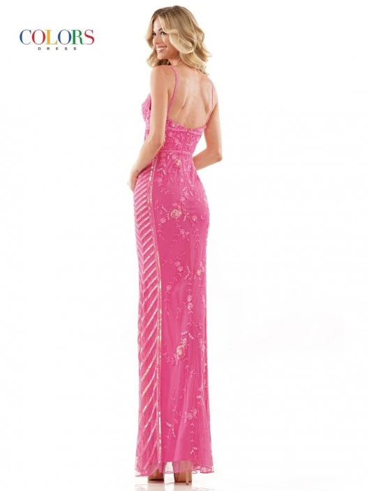 Glow By Colors Dress Glow By Colors K130 Floral Beaded Fitted Gown 4 Glow By Colors Dress Glow By Colors K130 Floral Beaded Fitted Gown - Image 2