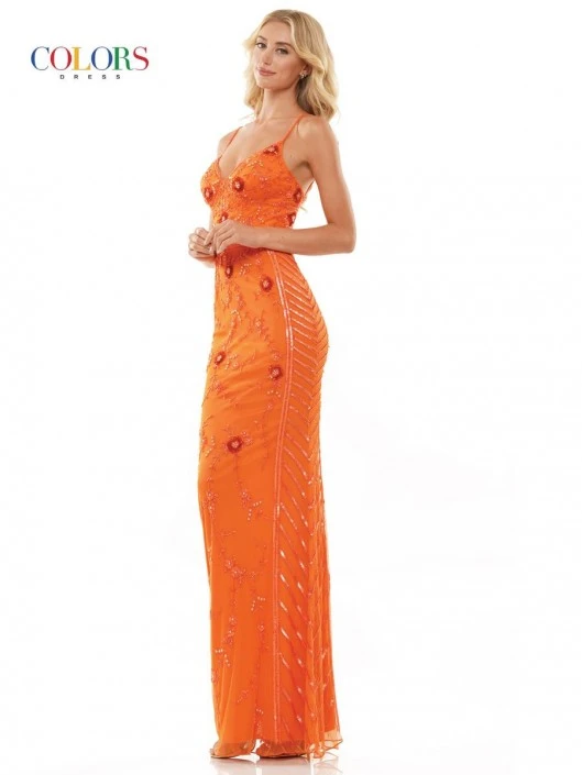 Glow By Colors Dress Glow By Colors K130 Floral Beaded Fitted Gown 6 Glow By Colors Dress Glow By Colors K130 Floral Beaded Fitted Gown - Image 4