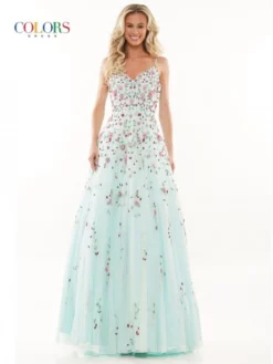 Glow By Colors Dress Glow By Colors K141 Finely Detailed Floral Gown -Outlet Prom Dresses Store S23 CG K141 03 529x705