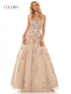 Glow By Colors Dress Glow By Colors K141 Finely Detailed Floral Gown -Outlet Prom Dresses Store S23 CG K141 04 529x705