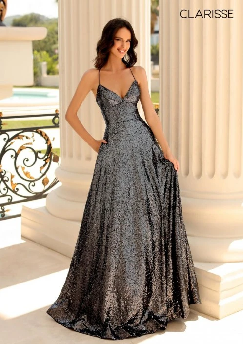Clarisse 810407 Flowing Sequin Prom Dress 7 Clarisse 810407 Flowing Sequin Prom Dress - Image 5