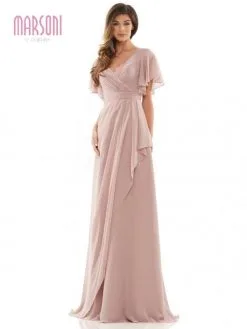 Marsoni By Colors M320 Draped Chiffon Mothers Gown -Outlet Prom Dresses Store S23 CM M320 05 529x705