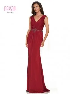 Marsoni By Colors MV1157 Ruched Stretch Mothers Gown -Outlet Prom Dresses Store S23 CM MV1157 05 529x705