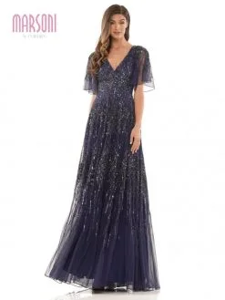 Marsoni By Colors MV1217 Beaded Flutter Sleeve Gown 8 Marsoni By Colors MV1217 Beaded Flutter Sleeve Gown -Outlet Prom Dresses Store S23 CM MV1217 03 529x705