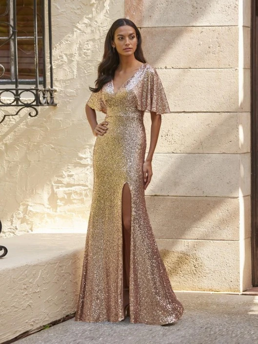Christina Wu Celebration 22141 Flutter Sleeve Sequin Gown 5 Christina Wu Celebration 22141 Flutter Sleeve Sequin Gown - Image 3