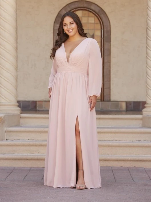 Christina Wu Celebration 22142 Deep V Long Sleeve Gown 5 Christina Wu Celebration 22142 Deep V Long Sleeve Gown - Image 3