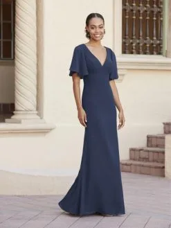 Christina Wu Celebration 22146 Flutter Sleeve Bridesmaid Dress -Outlet Prom Dresses Store S23 CW 22146 03 530x705