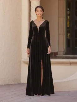 Christina Wu Celebration 22157 Long Sleeve Velvet Gown -Outlet Prom Dresses Store S23 CW 22157 03 529x705