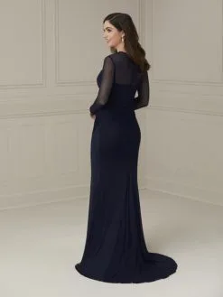 Christina Wu Elegance 17101 Sheer Long Sleeve Gown -Outlet Prom Dresses Store S23 CWE 17101 02 529x705
