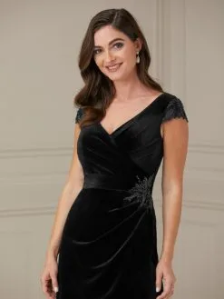 Christina Wu Elegance 17108 Velvet Mother Of Bride Gown -Outlet Prom Dresses Store S23 CWE 17108 03 529x705