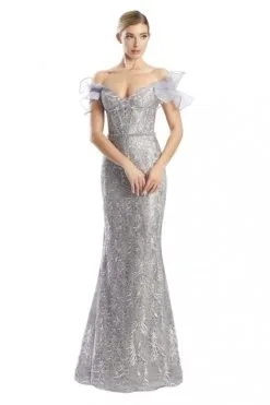 Alexander By Daymor 1774 Ruffle Sleeve Lace Gown -Outlet Prom Dresses Store S23 DAY 1774 03 470x705