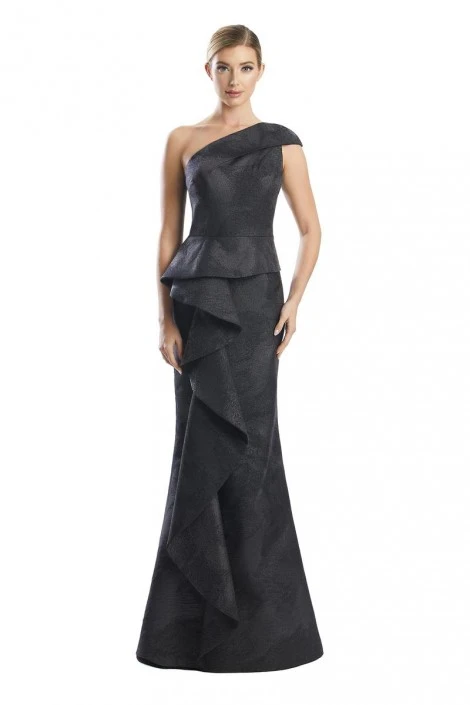 Alexander By Daymor 1782 One Shoulder Flounce Print Gown 7 Alexander By Daymor 1782 One Shoulder Flounce Print Gown - Image 5