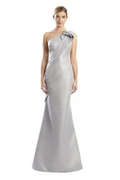 Alexander By Daymor 1790 Shimmering Ruffle Shoulder Gown -Outlet Prom Dresses Store S23 DAY 1790 03 470x705