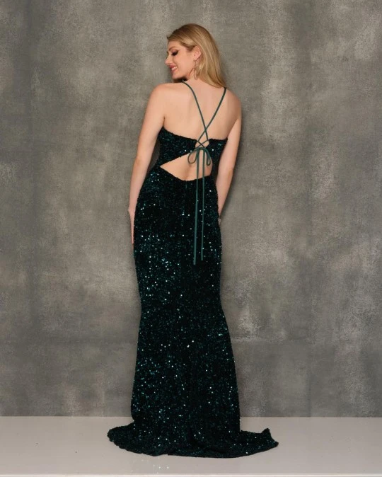 Dave And Johnny 10682 Sparkling High Slit Prom Dress 4 Dave And Johnny 10682 Sparkling High Slit Prom Dress - Image 2