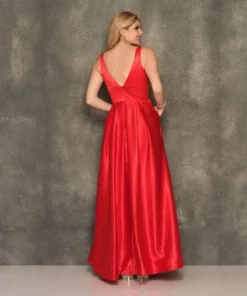 Dave And Johnny 10687 Red Prom Dress With Pockets -Outlet Prom Dresses Store S23 DJ 10687 02