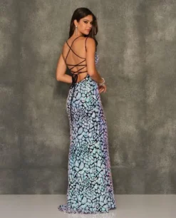 Dave And Johnny 10705 Open Lace Up Back Prom Dress 6 Dave And Johnny 10705 Open Lace Up Back Prom Dress -Outlet Prom Dresses Store S23 DJ 10705 02