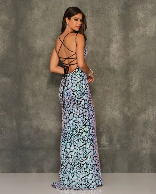Dave And Johnny 10705 Open Lace Up Back Prom Dress 4 Dave And Johnny 10705 Open Lace Up Back Prom Dress - Image 2