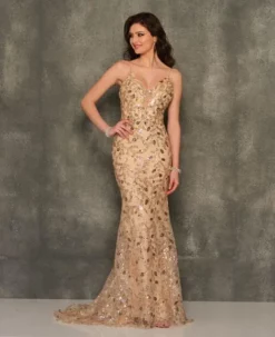 Dave And Johnny 10950 Sparkling V Back Prom Dress -Outlet Prom Dresses Store S23 DJ 10950 03